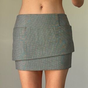 Acne black & white mini skirt with zipper in back, size small